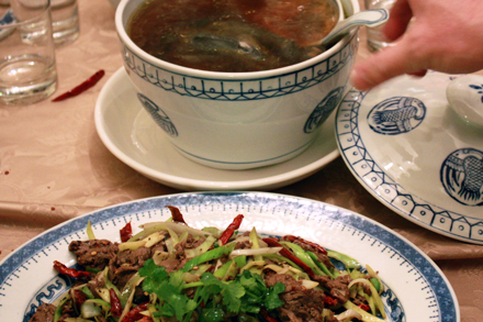 Soup and Beef at Chinese New Year Dinner