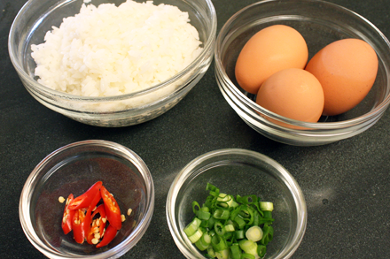 Ingredients for Chinese Fried Eggs