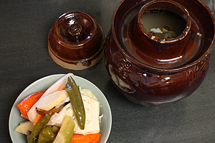 Sichuan pickles from a jar