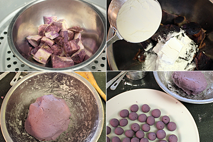 Making of Purple Yam Tangyuan